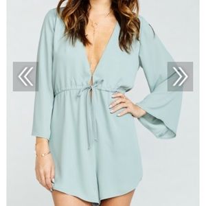 Show Me Your Mumu Roxy Romper Silver Sage Crisp